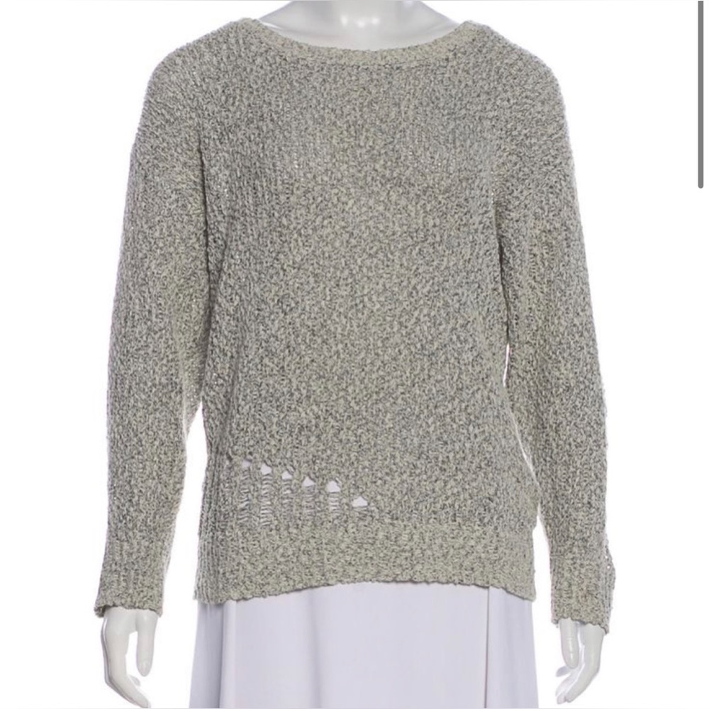 IRO Women's Cotton Long Sleeve Pullover Sweater Gray Size 2 Beatles Oversized